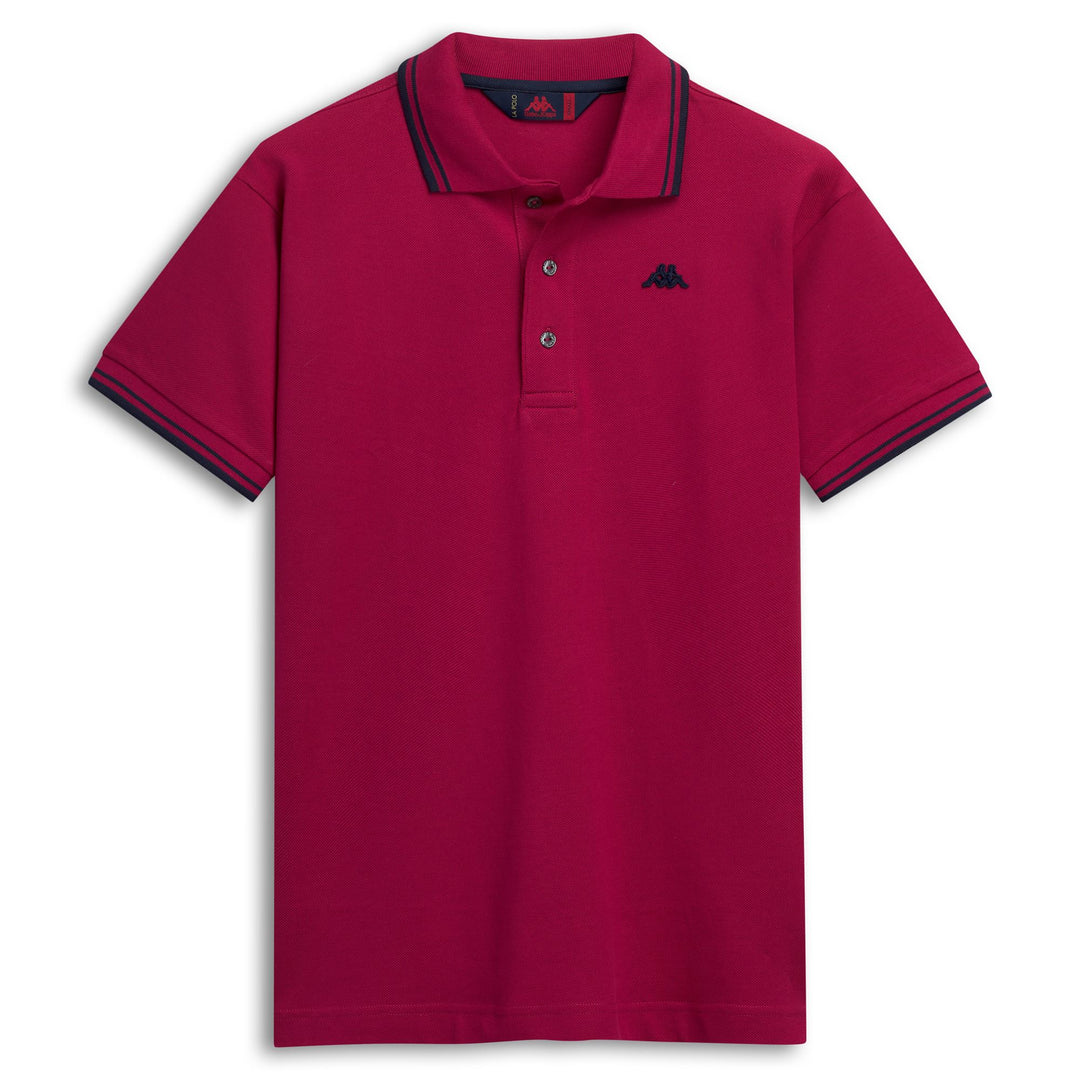 Polo de algodón rojo de corte clásico para hombre 01
