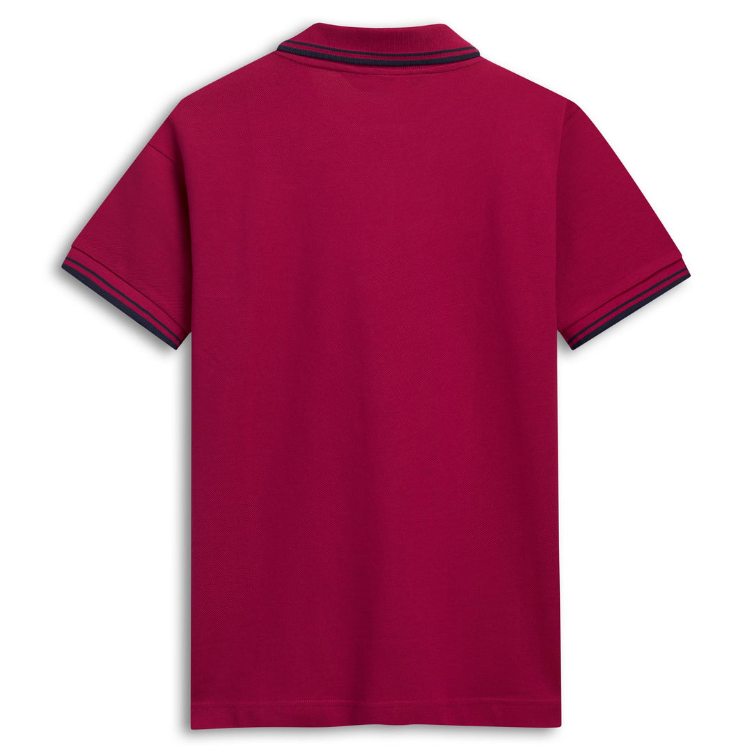 Polo de algodón rojo de corte clásico para hombre main