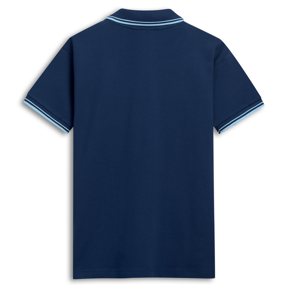Polo de algodón de corte clásico azul para hombre 02