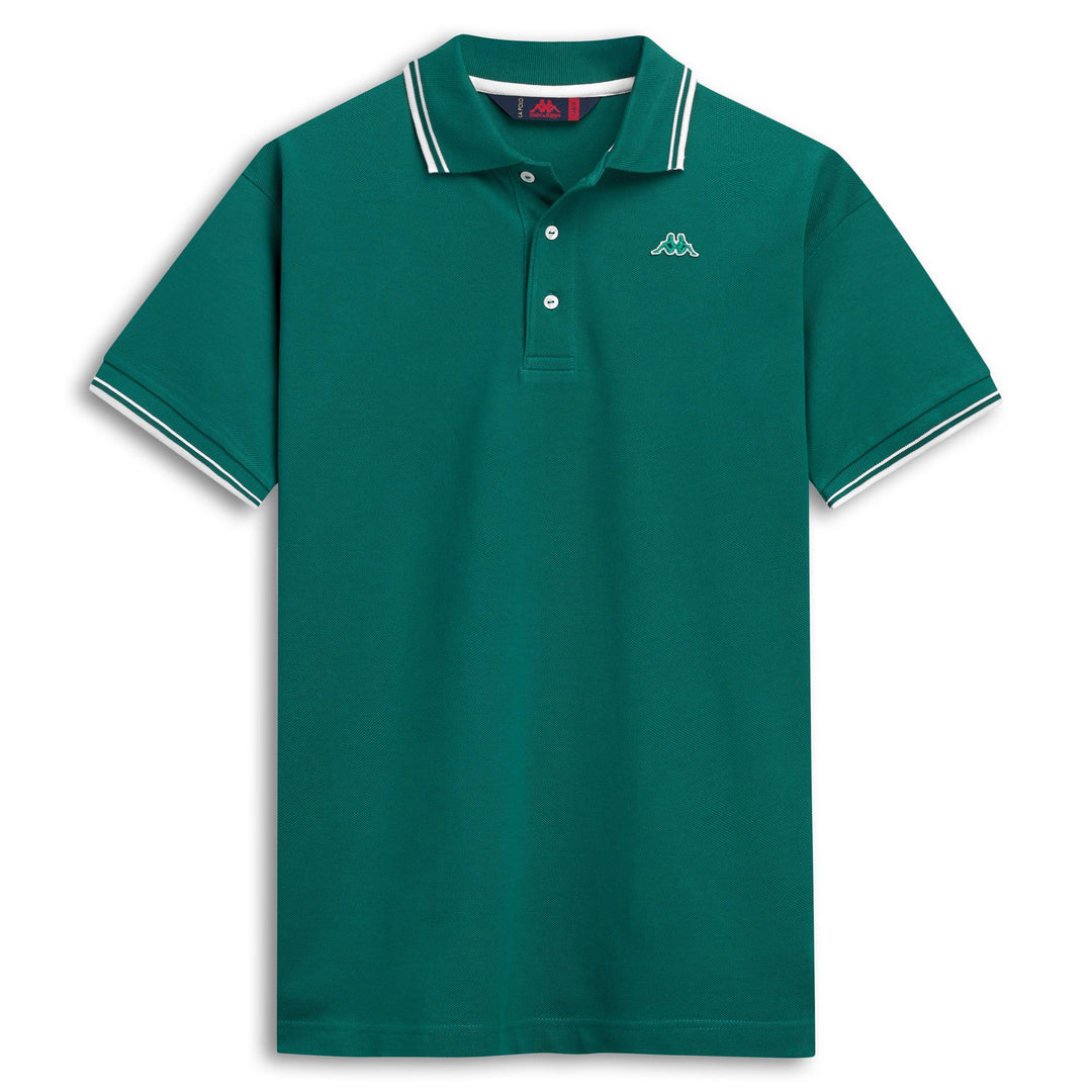 Polo en coton vert pour homme, coupe classique main