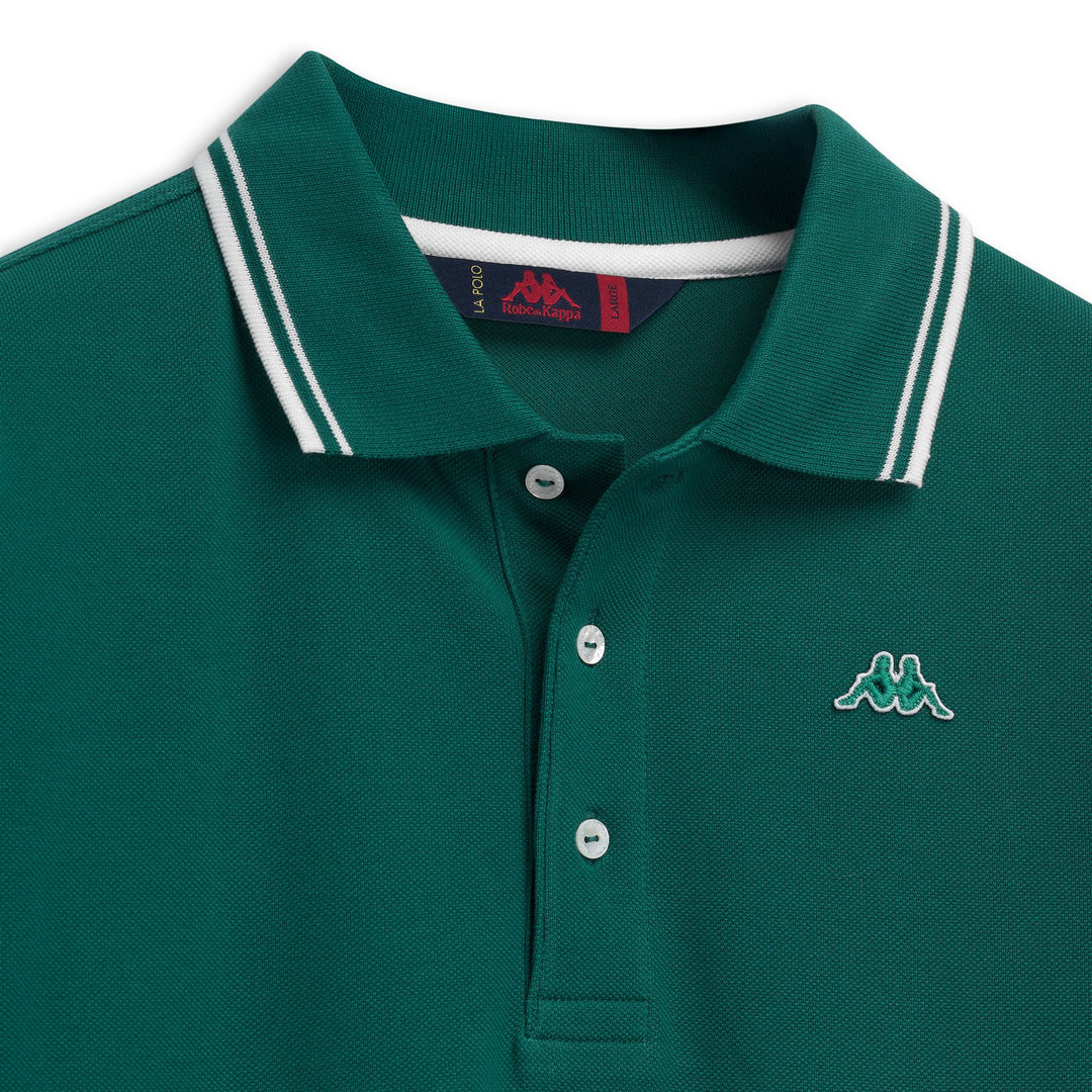 Polo de algodón de corte clásico verde para hombre main