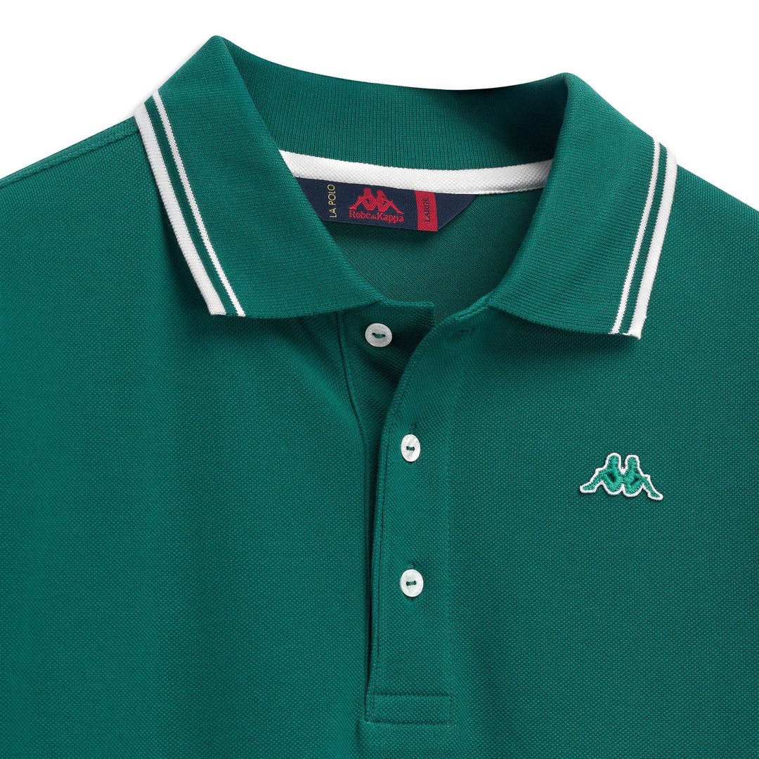 Polo de algodón de corte clásico verde para hombre main