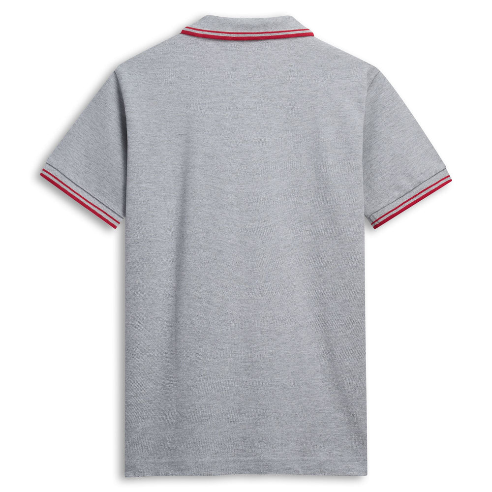 Polo de algodón gris de corte clásico para hombre 02