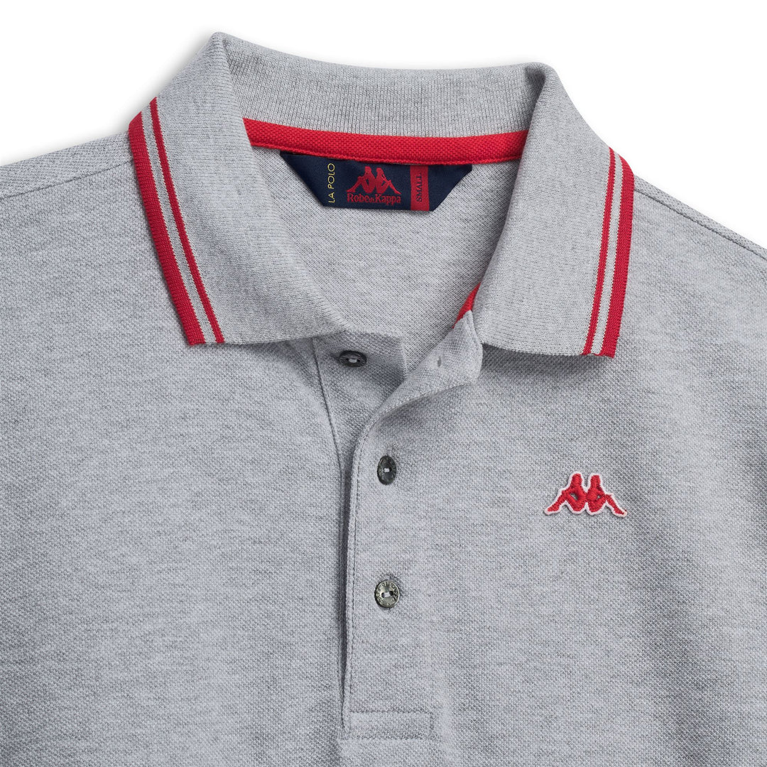 Polo gris en coton coupe classique pour homme main