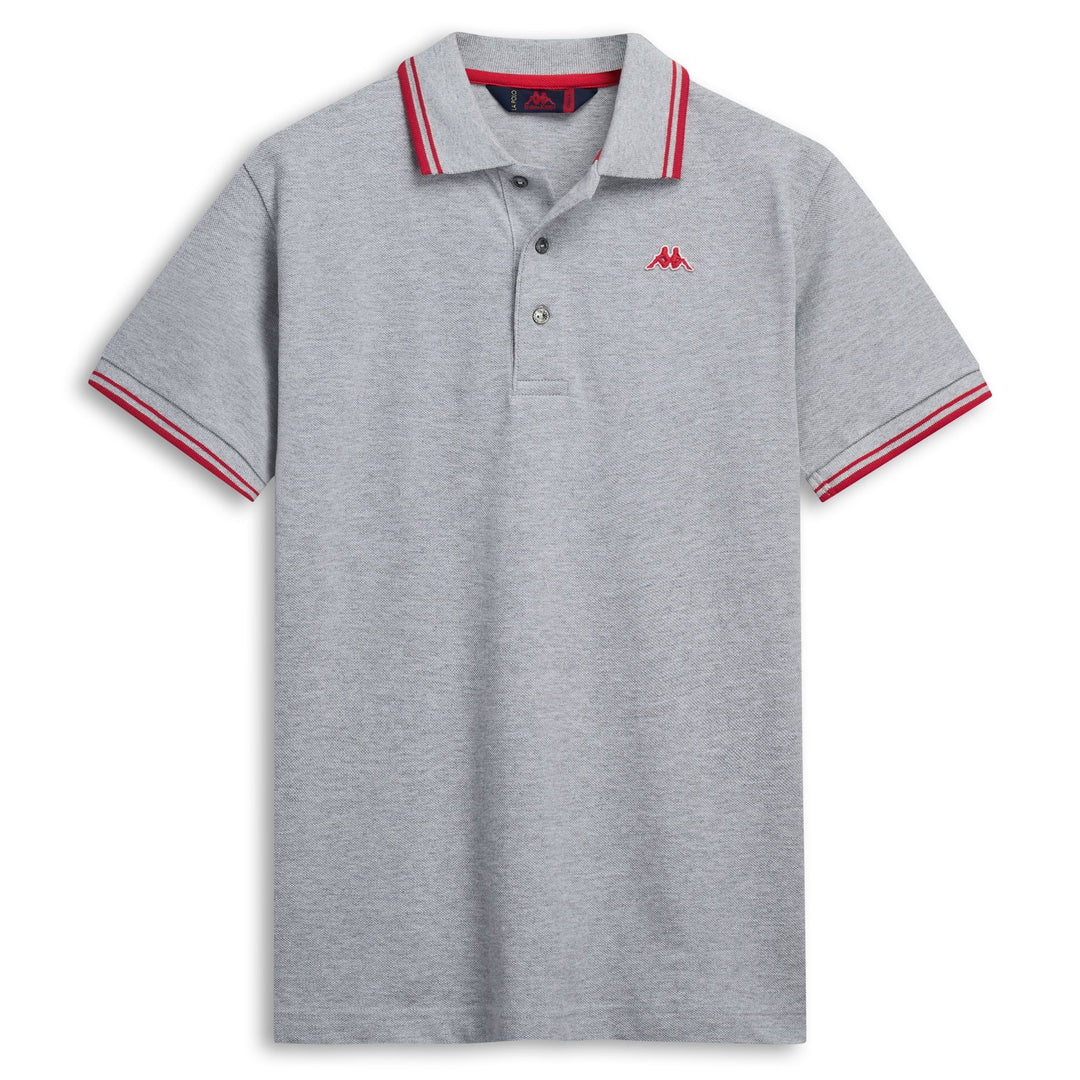Polo de algodón gris de corte clásico para hombre 01