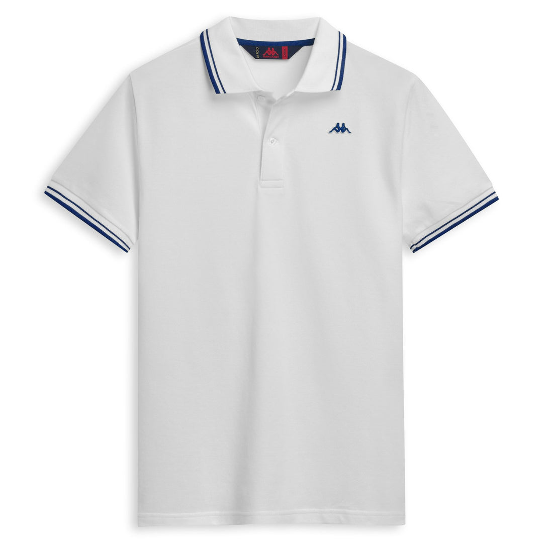 Polo de algodón blanco de corte clásico para hombre 01