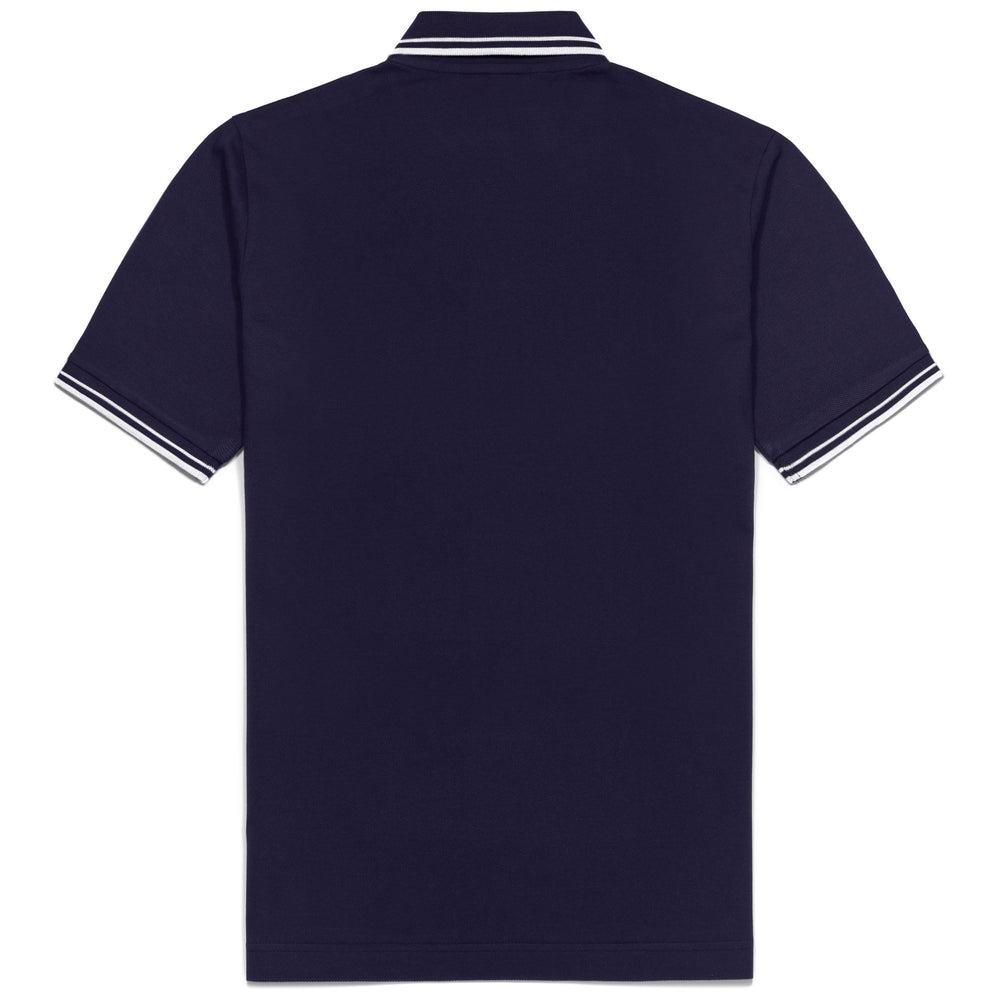 Navy blue Men's Classic Cotton Polo Shirt with Striped Details 02