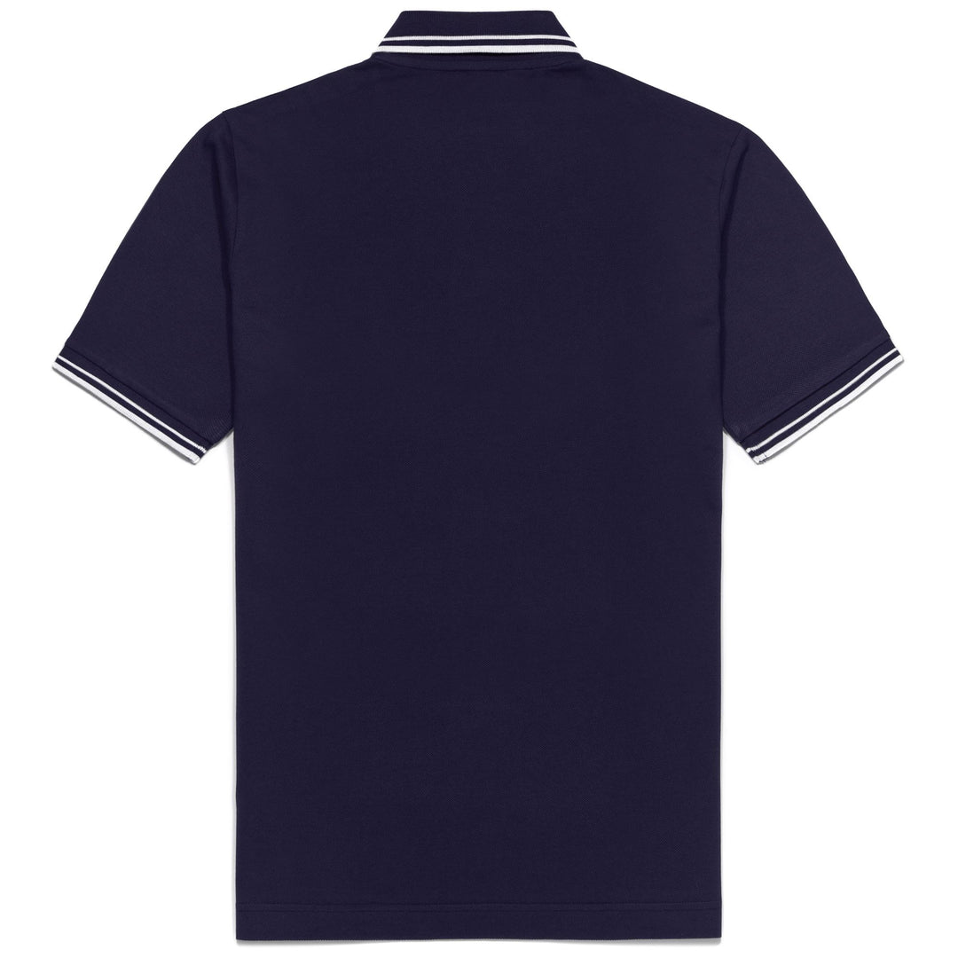 Navy blue Men's Classic Cotton Polo Shirt with Striped Details main