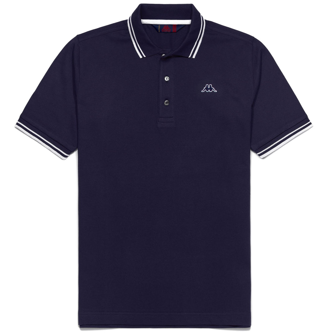 Navy blue Men's Classic Cotton Polo Shirt with Striped Details main