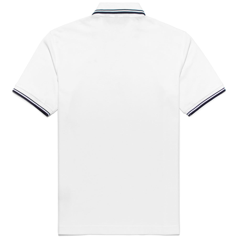 Polo clásico de algodón azul marino para hombre con detalles de rayas 02