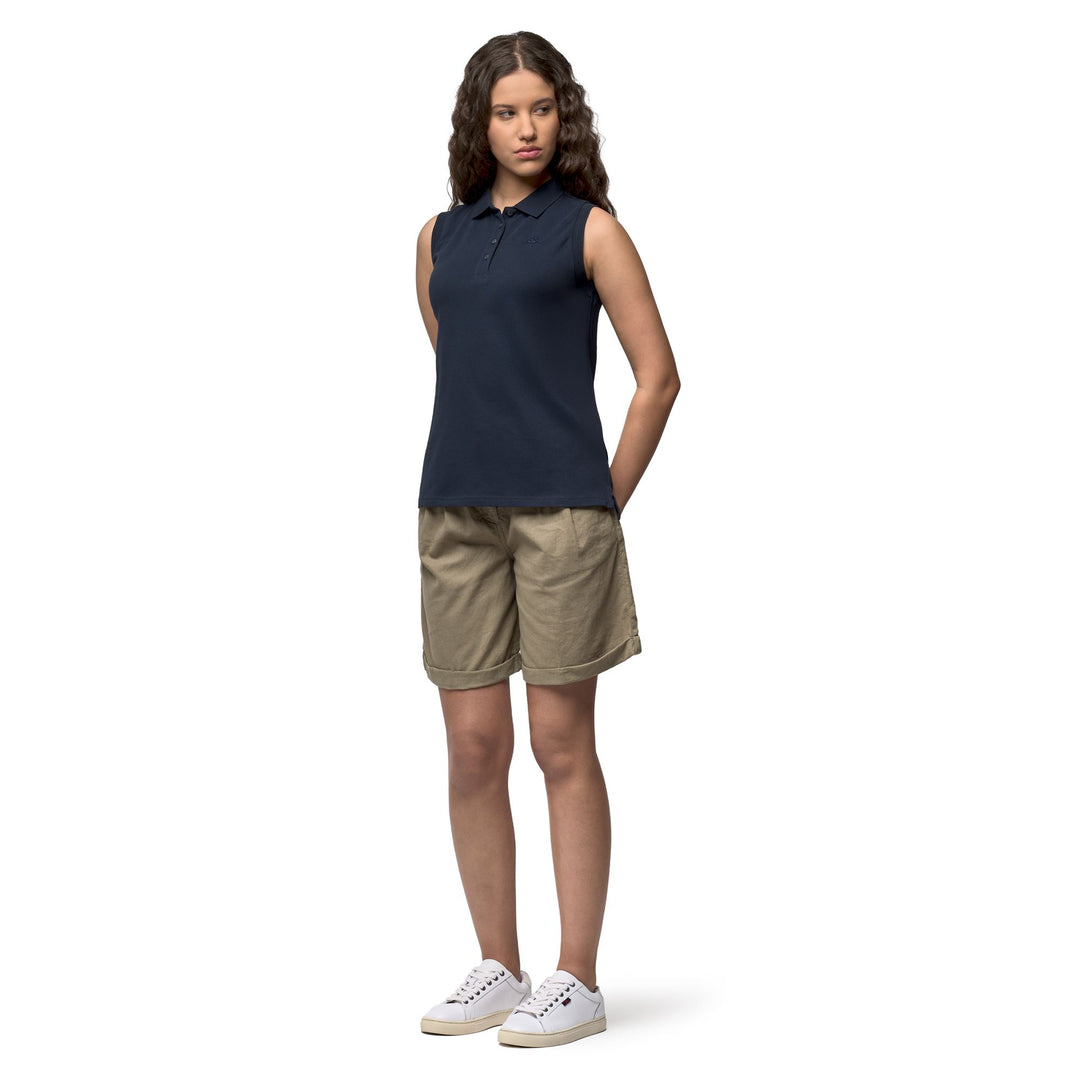 Blue Women's Regular Fit Stretch Piqué Polo Shirt main