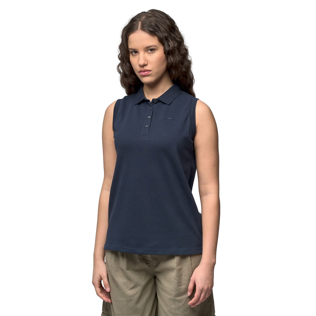 Blue Women's Regular Fit Stretch Piqué Polo Shirt main