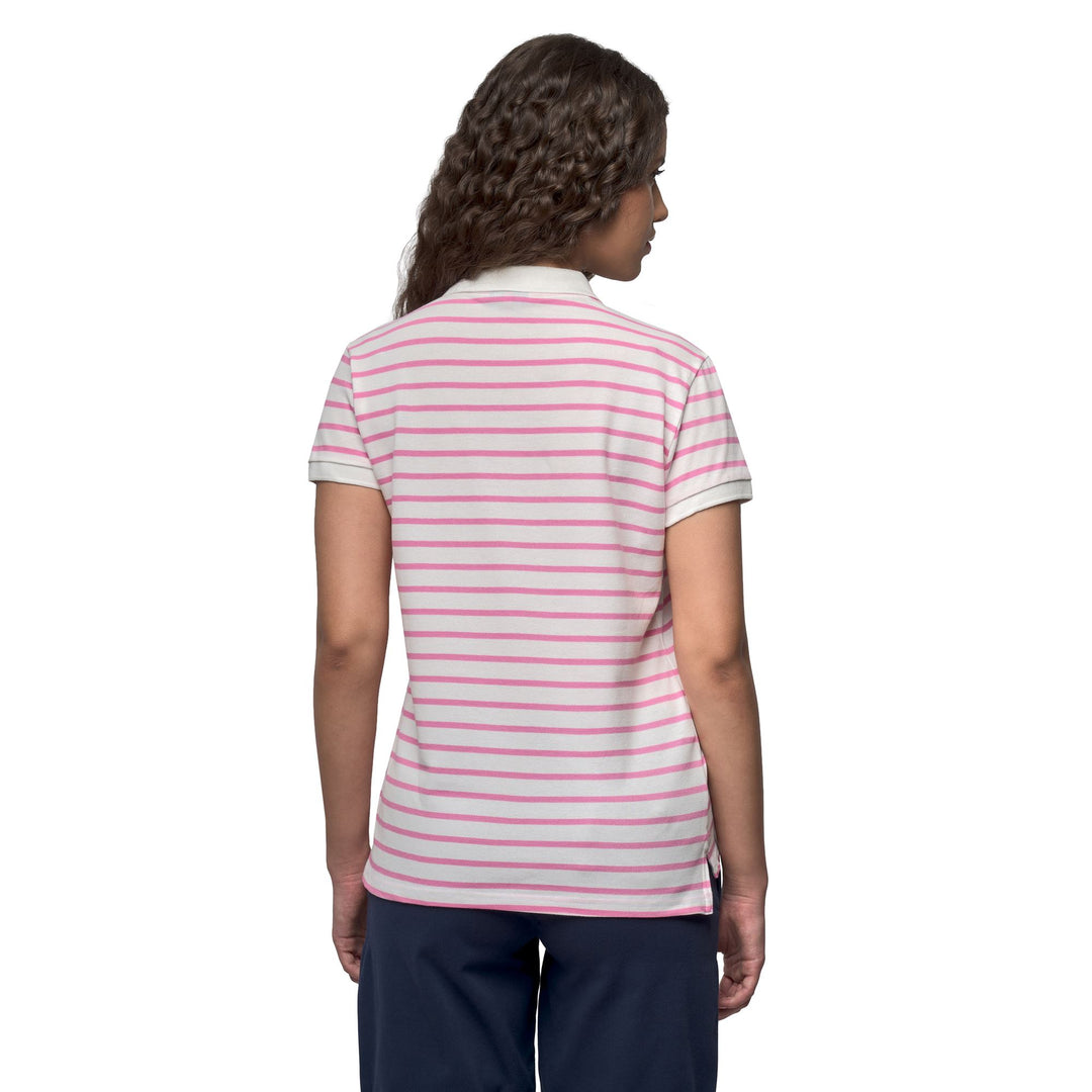 Polo blanc pour femme, coupe ajustée, extensible et décontracté main