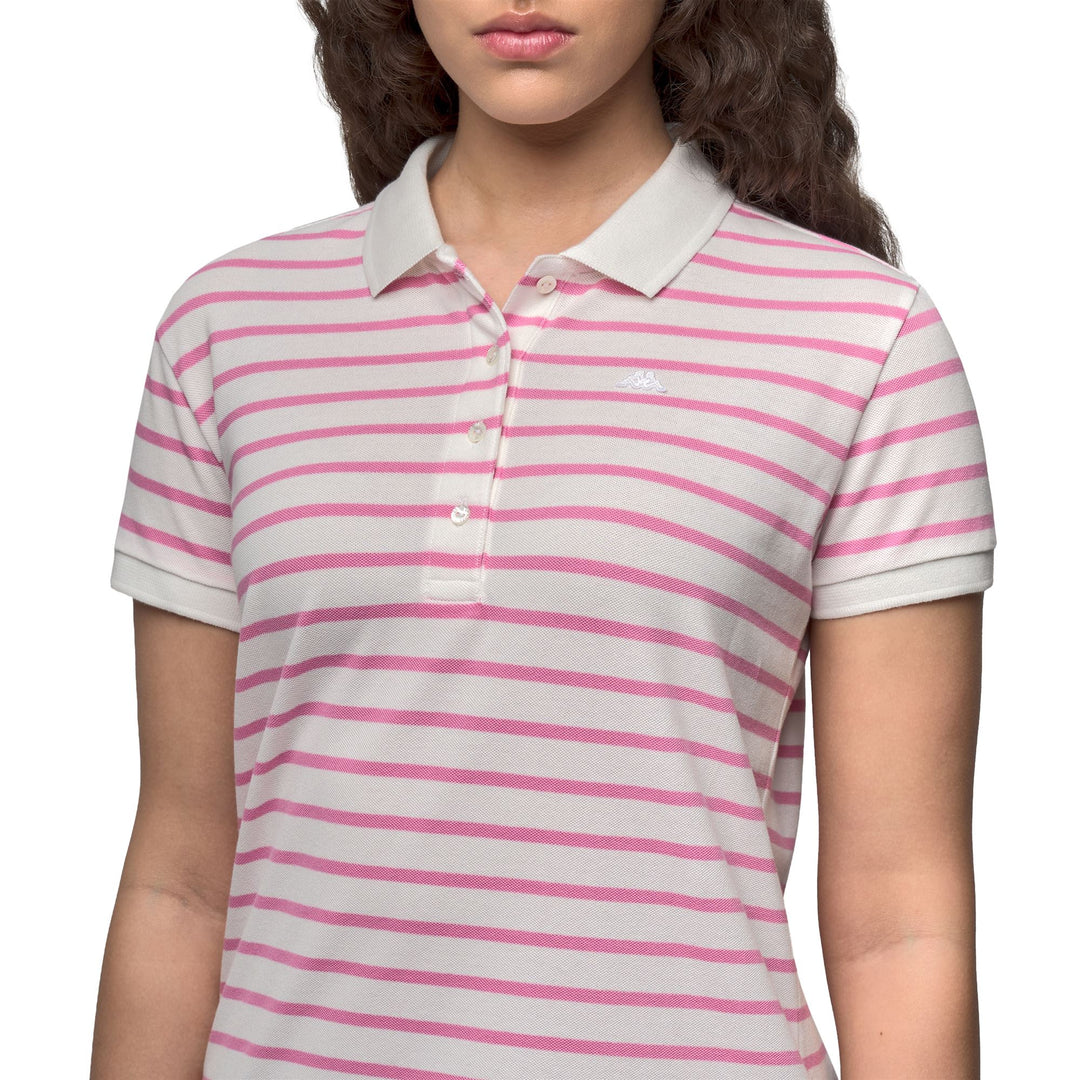 Polo blanc pour femme, coupe ajustée, extensible et décontracté main
