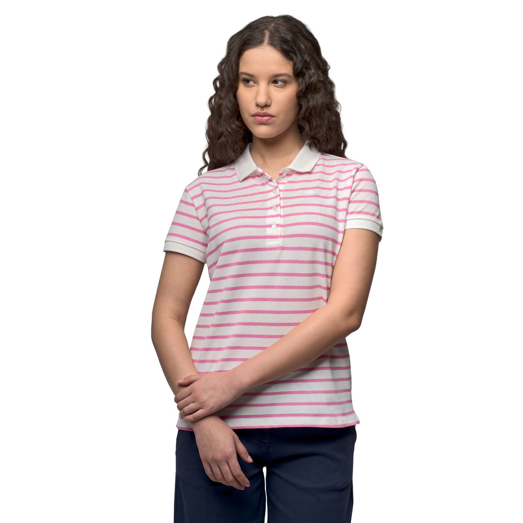 Polo blanc pour femme, coupe ajustée, extensible et décontracté main