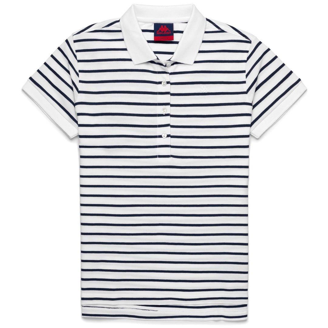 Polo Shirts Woman JILLY Polo WHITE - BLUE IRIS Photo (jpg Rgb)			
