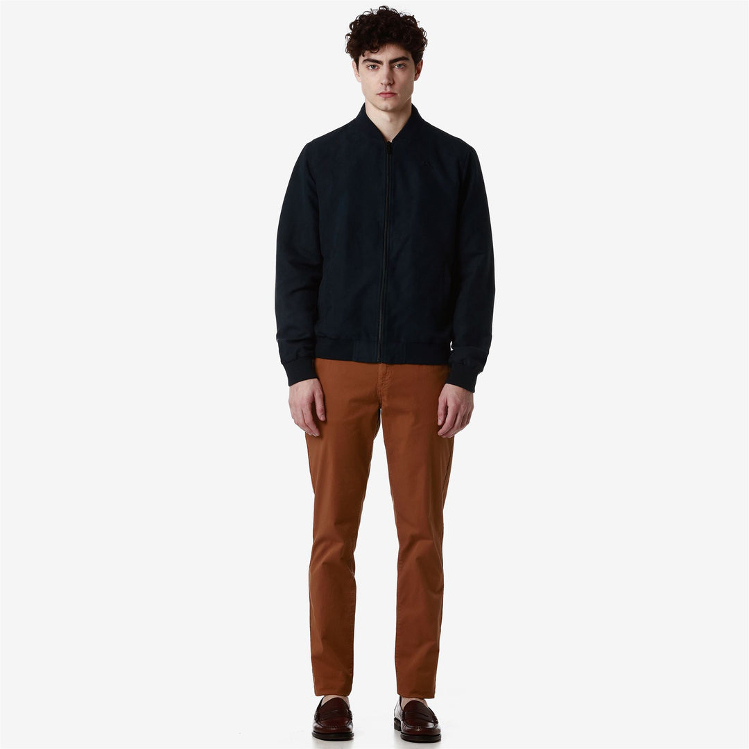 Giacca Corto Classica Uomo in Similpelle Blu Navy 01