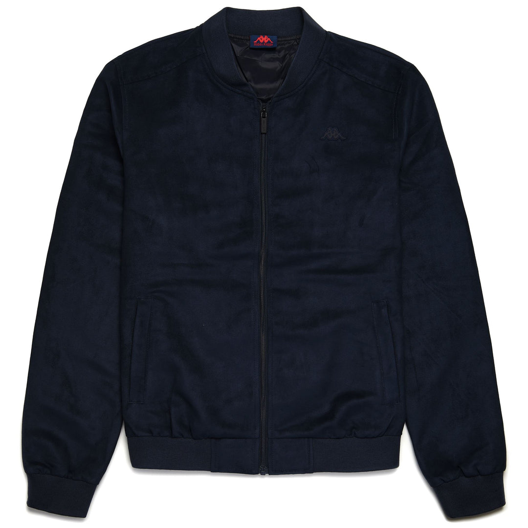 Navy Blue Men's Classic Short Jacket in Suede Look 01