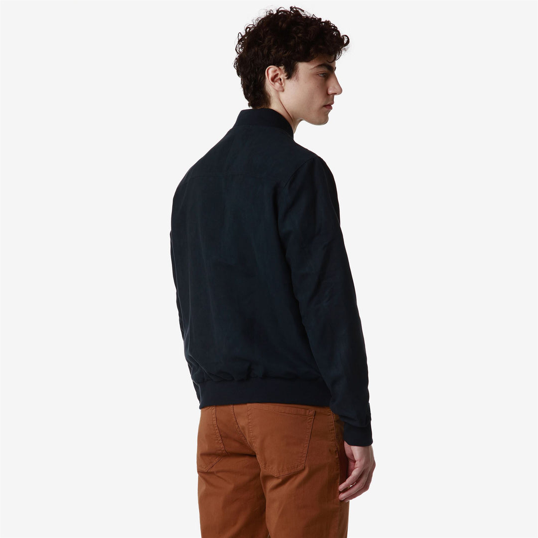 Giacca Corto Classica Uomo in Similpelle Blu Navy main