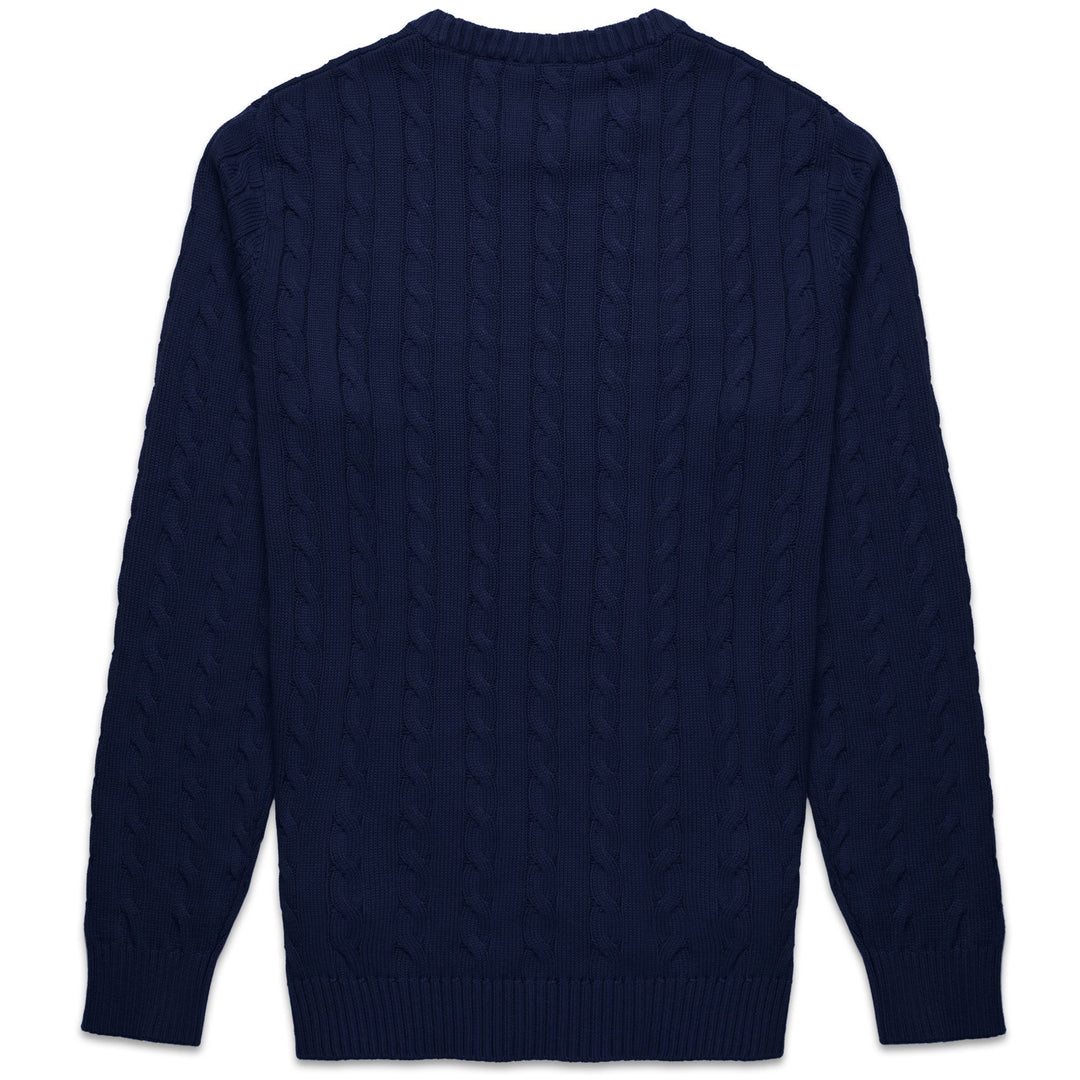 Blue Men's Slim Fit Cotton Knit Pullover with Ribbed Borders main
