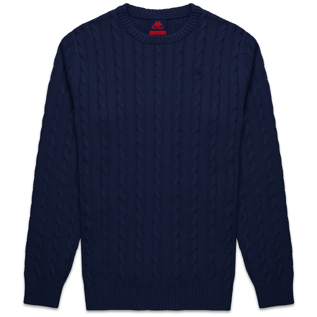 Pull en coton décontracté bleu pour homme, coupe ajustée 01