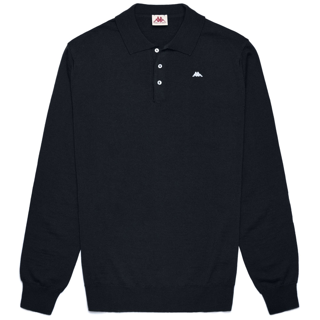 Blue Men's Regular Fit Casual Wool Long-Sleeve Polo Shirt 01