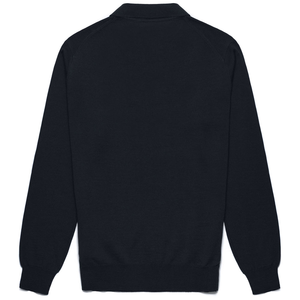 Blue Men's Regular Fit Casual Wool Long-Sleeve Polo Shirt 02
