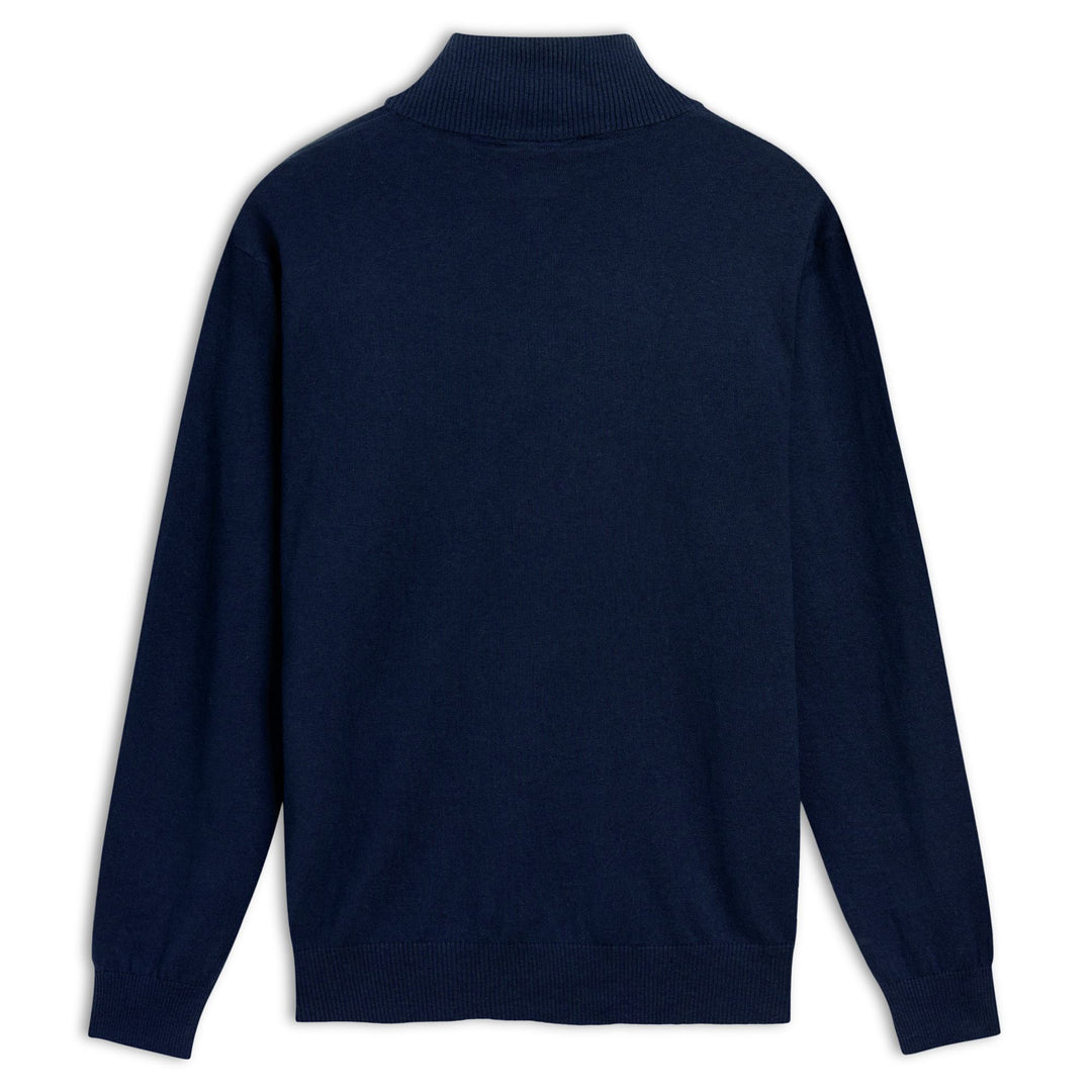 Polo de punto ajustado para hombre de Blue Iris con cremallera y bordes acanalados main