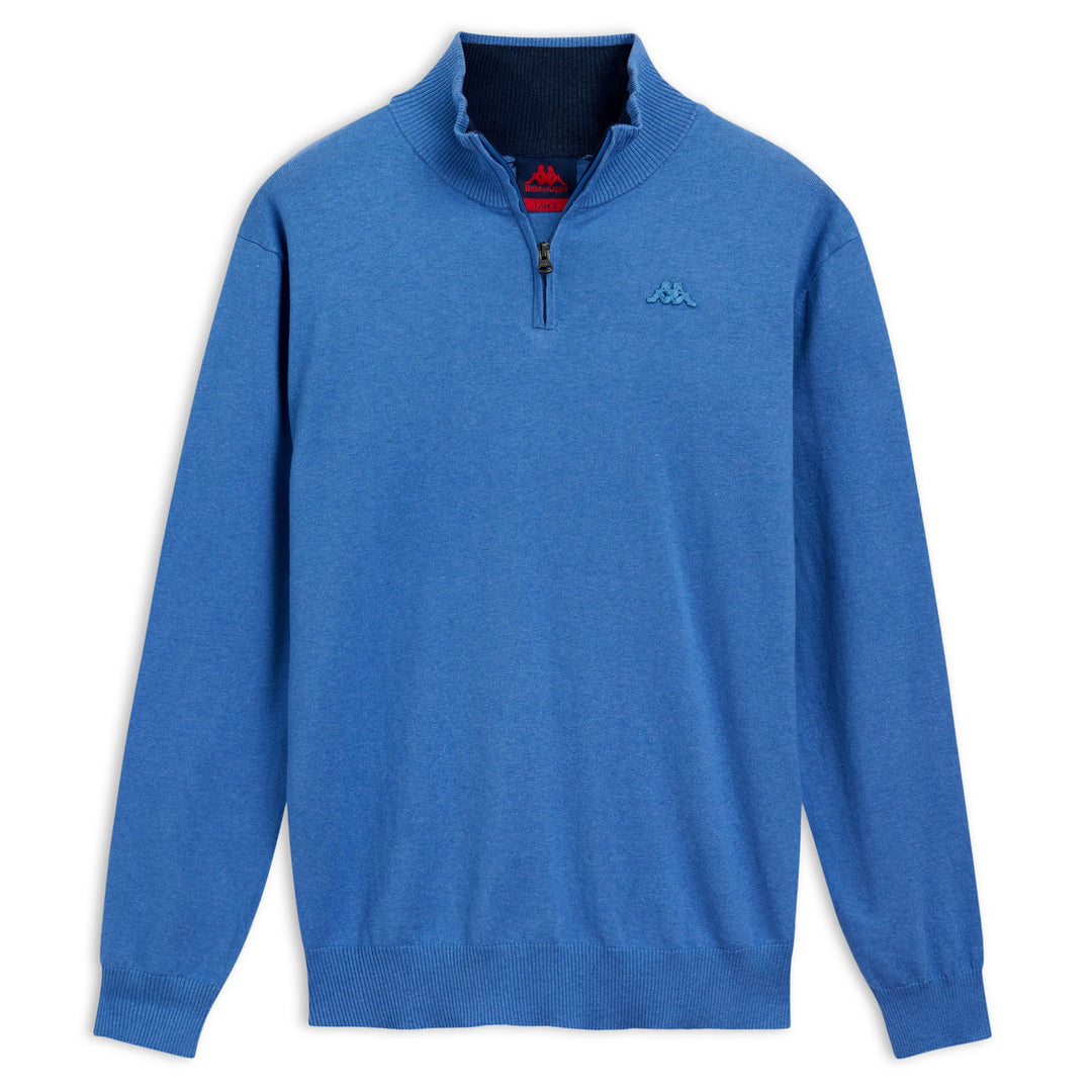 Royal blue Men's Slim Fit Zip Polo Knitwear 01