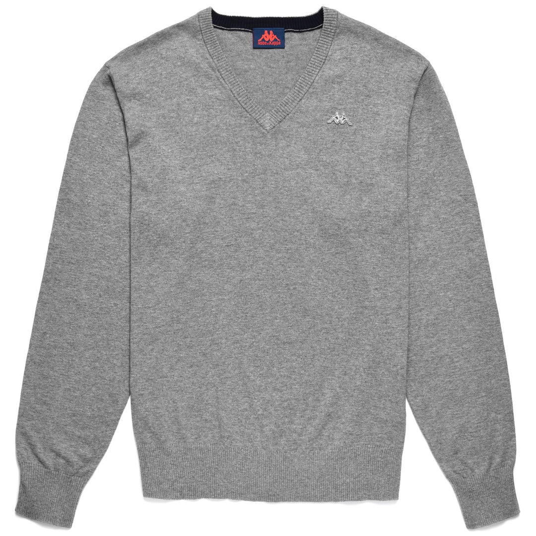 Pullover Classico da Uomo Grigio Argento in Maglia con Cashmere 01