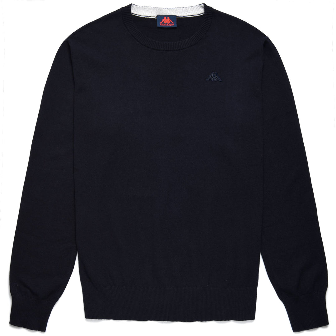 Maglione Classico da Uomo in Mistura di Cotone e Cashmere Blu Navy 01