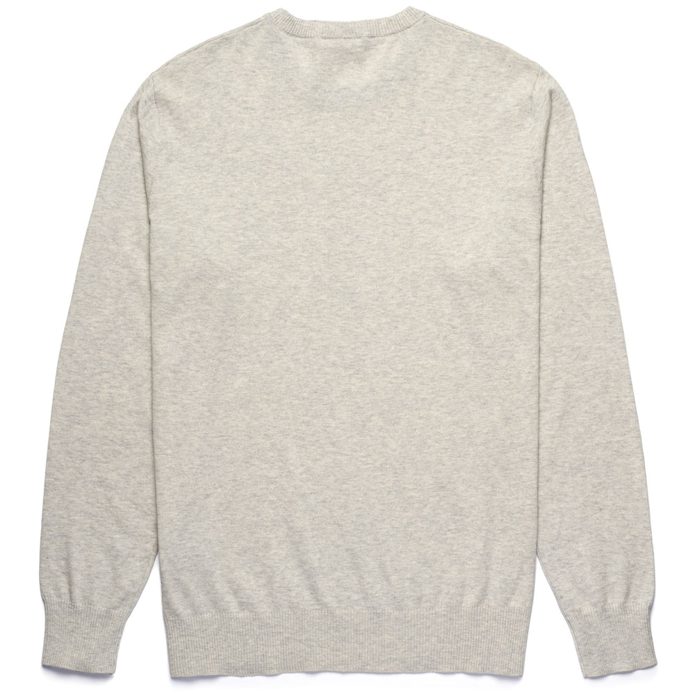 Grey Yellow Men's Classic Knit Pullover with Cotton Cashmere Blend 02