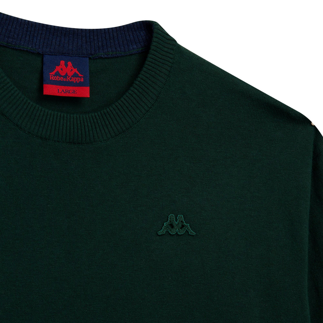 Suéter de cachemira de algodón verde para hombre con corte ajustado main