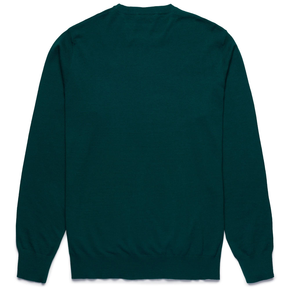 Dark Green Men's Classic Knit Pullover with Cotton Cashmere Blend 02