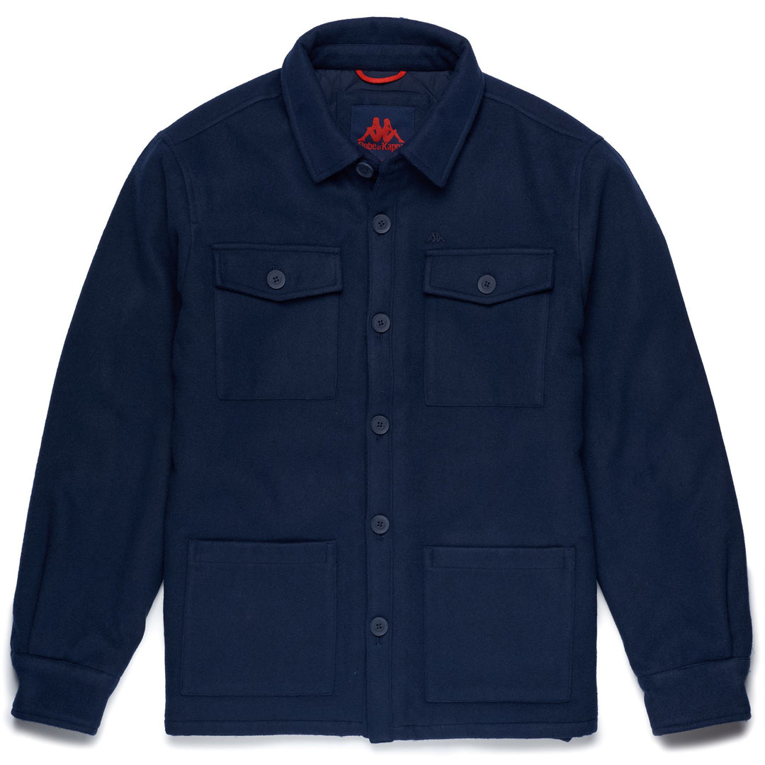 Camicia Overshirt Casual in Velluto a Coste Blu Navy Uomo con Tasche 01
