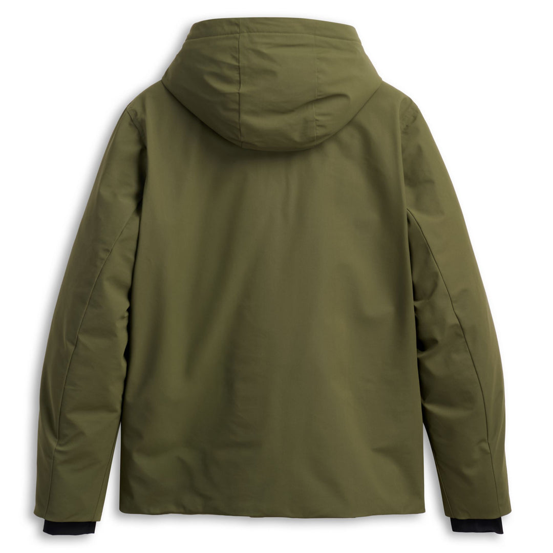 Military Green Men's Mid-Length Hooded Jacket with Heavy Padding main