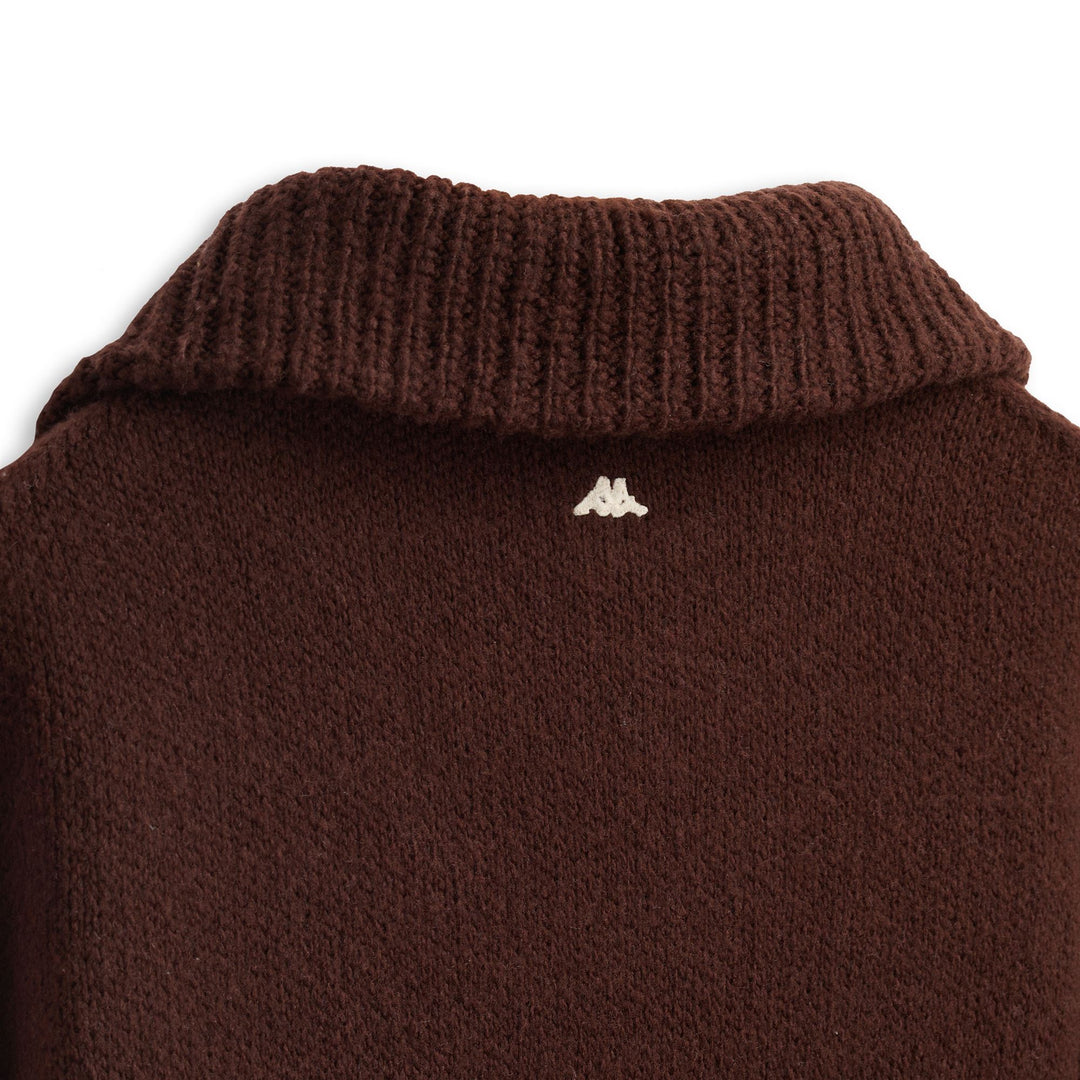 Brown Men's Wool Blend Half Zip Knit Pullover Jacket main