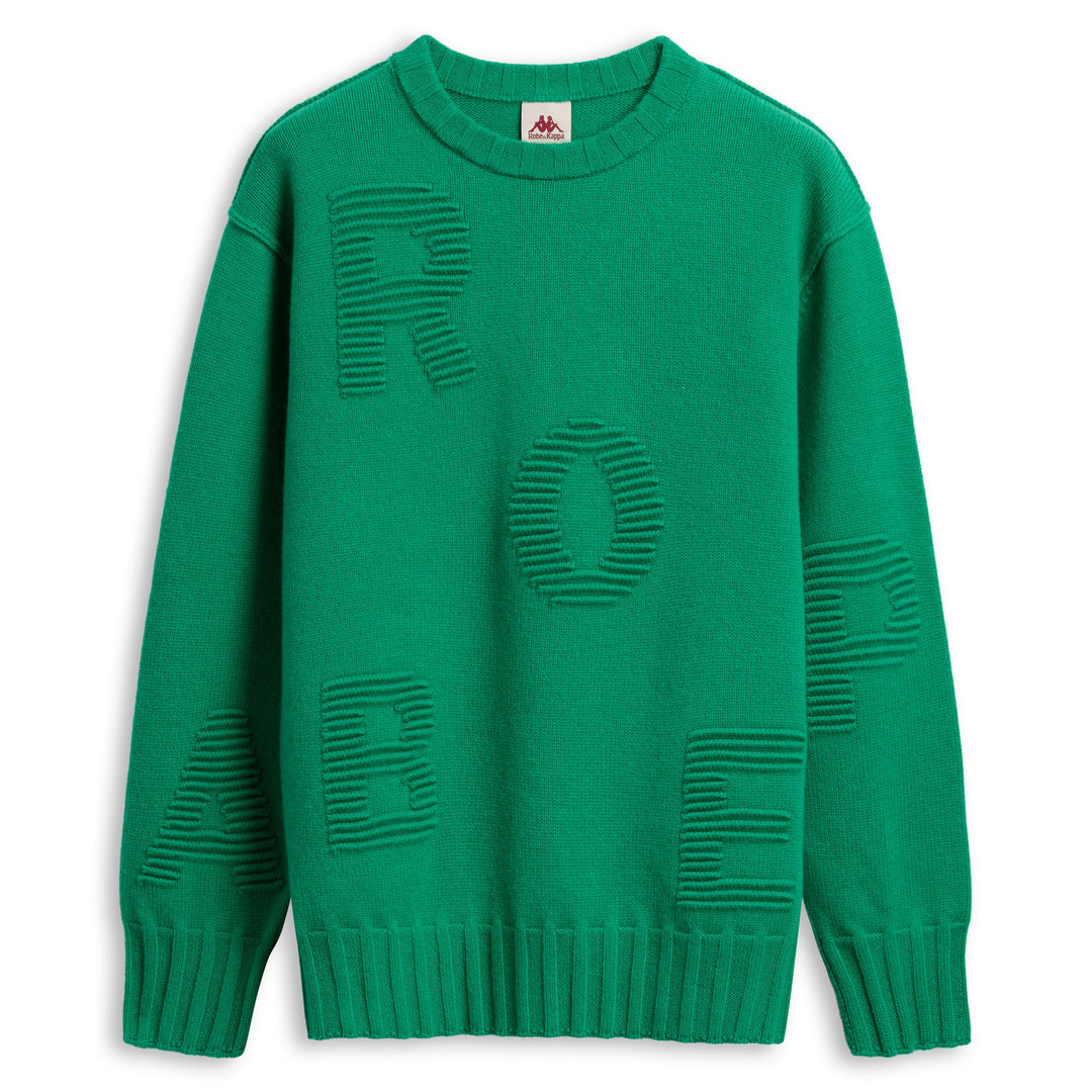 Green Men's Wool Blend Crewneck Jumper with Relaxed Fit 01