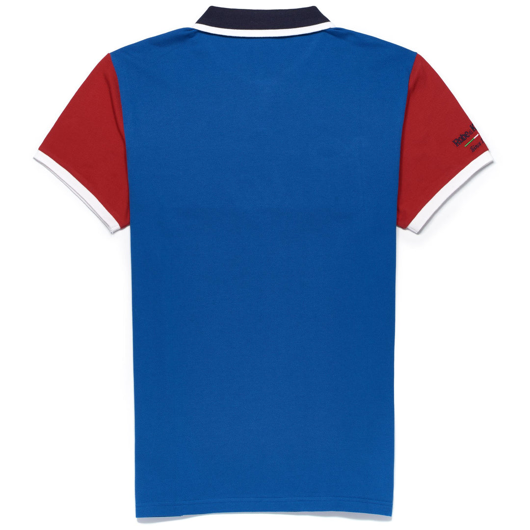 Polo de algodón azul marino de corte entallado para hombre con bordado main