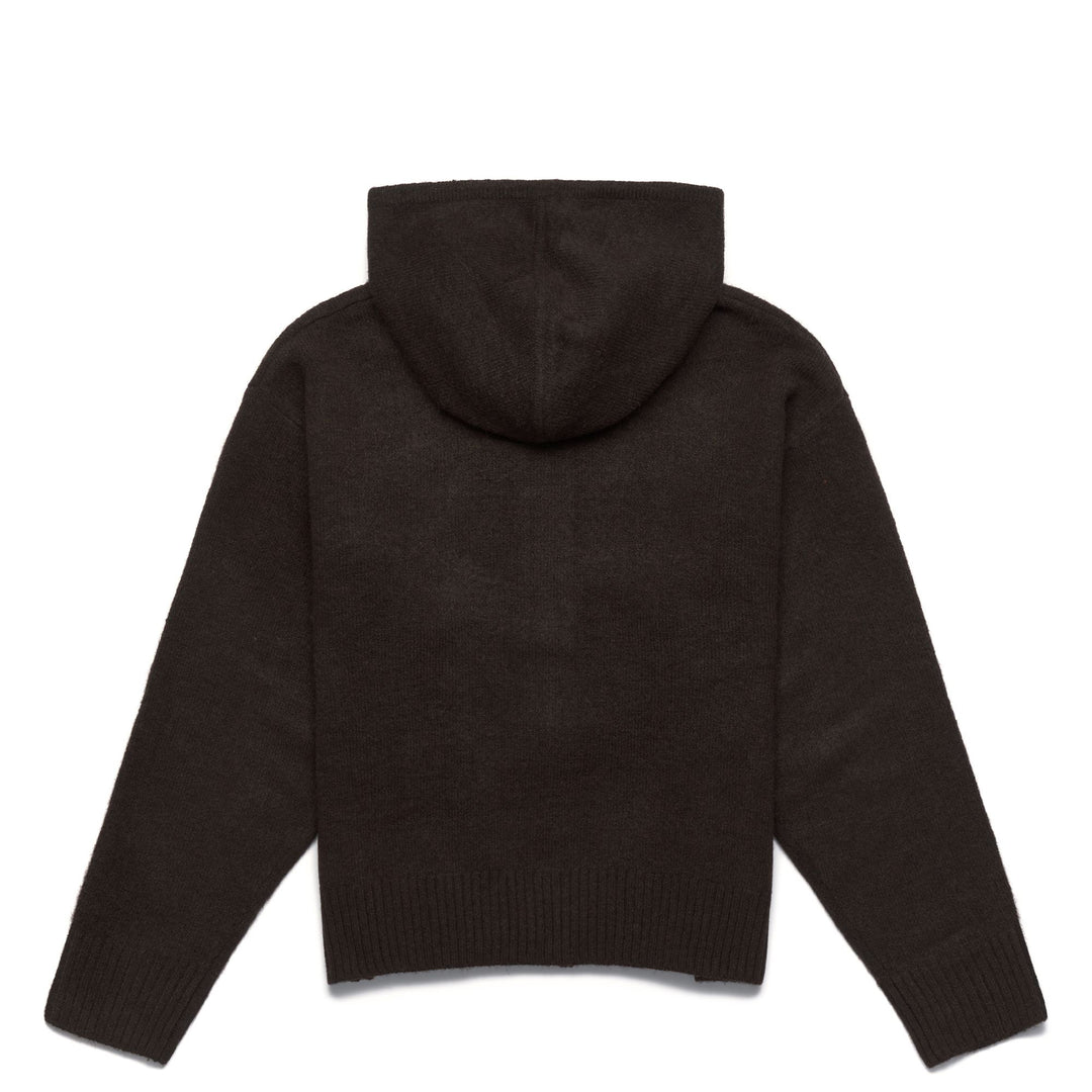 Brown Women's Classic Knitwear Jacket with Full Zip and Hood main