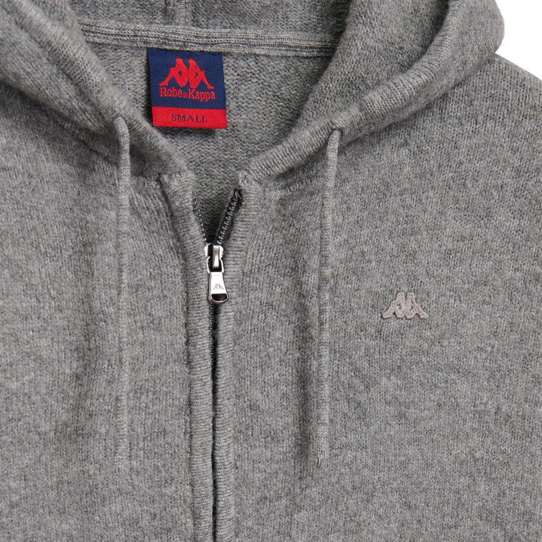 Chaqueta de punto gris con capucha para mujer main