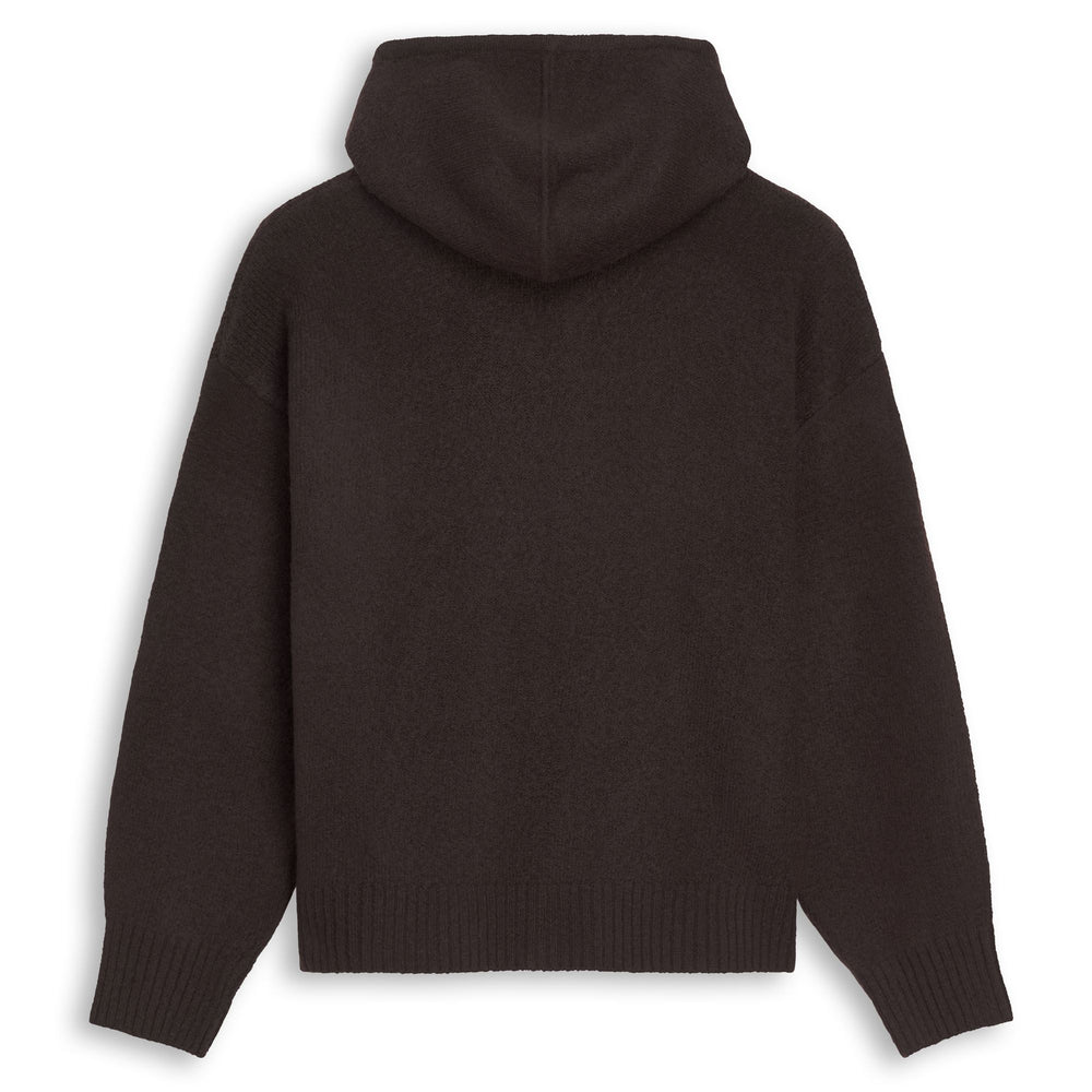 Brown Women's Regular Fit Pullover Knitwear Hoodie 02