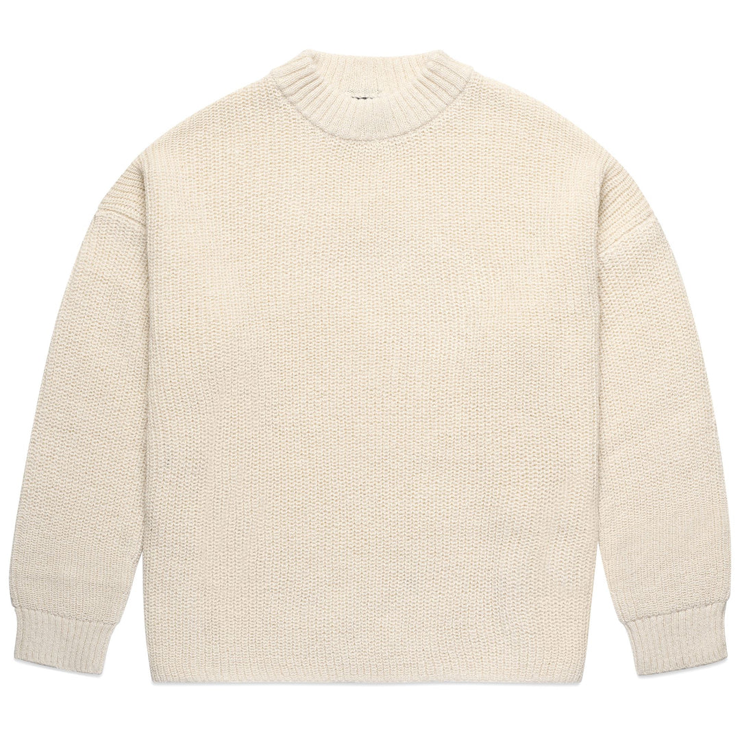 Jersey clásico de punto para mujer en blanco natural con materiales reciclados 01