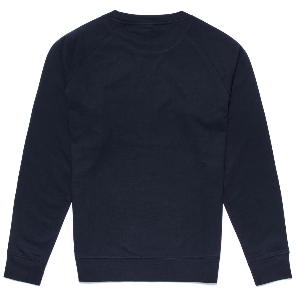 Maglione Classico in Cotone Fleece Blu Navy con Collo a Coste Uomo 02