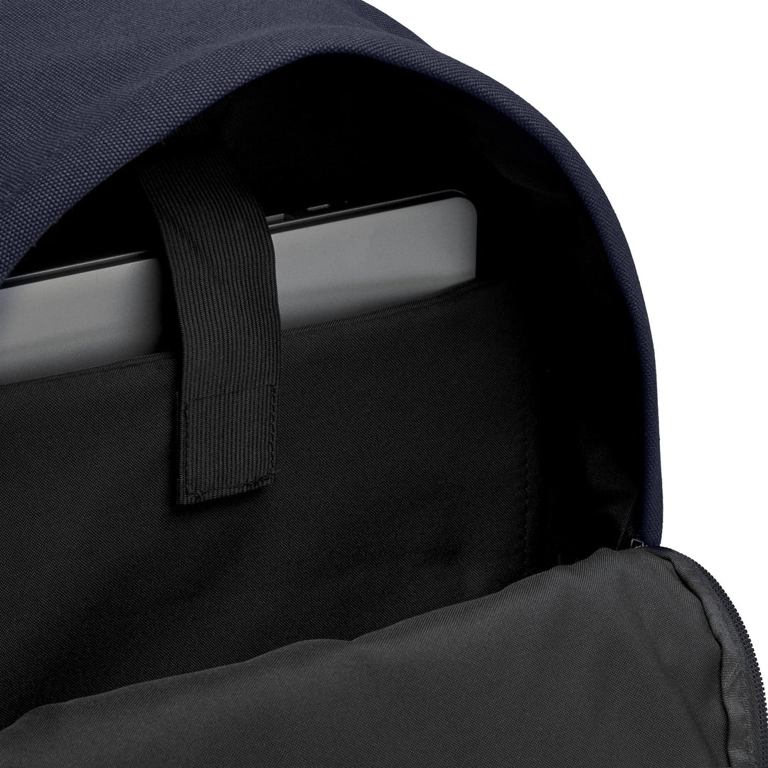 Sac à dos unisexe bleu décontracté en coton avec poche intérieure pour ordinateur portable main