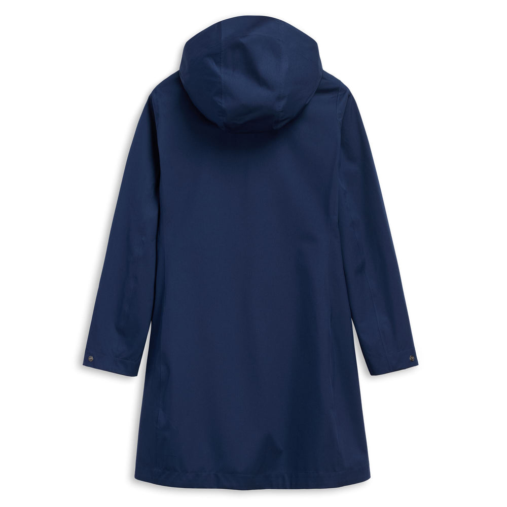 Giacca lunga in nylon blu da donna vestibilità regolare 02