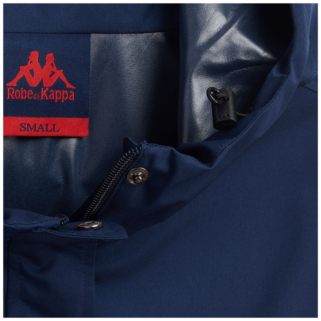 Veste longue en nylon bleu pour femme, coupe classique main