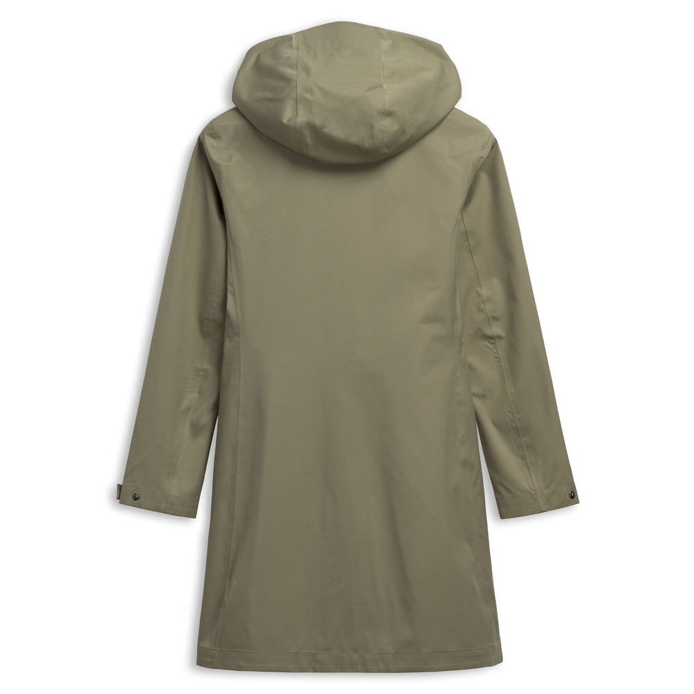 Veste longue classique en nylon pour femme, coupe régulière, verte 02