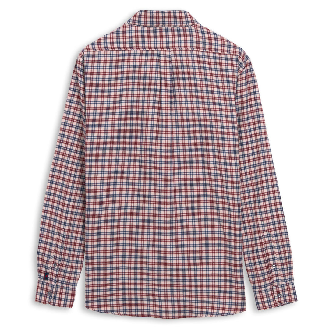Camicia da uomo a maniche lunghe, vestibilità regolare, in flanella di cotone, nei colori beige e blu. main