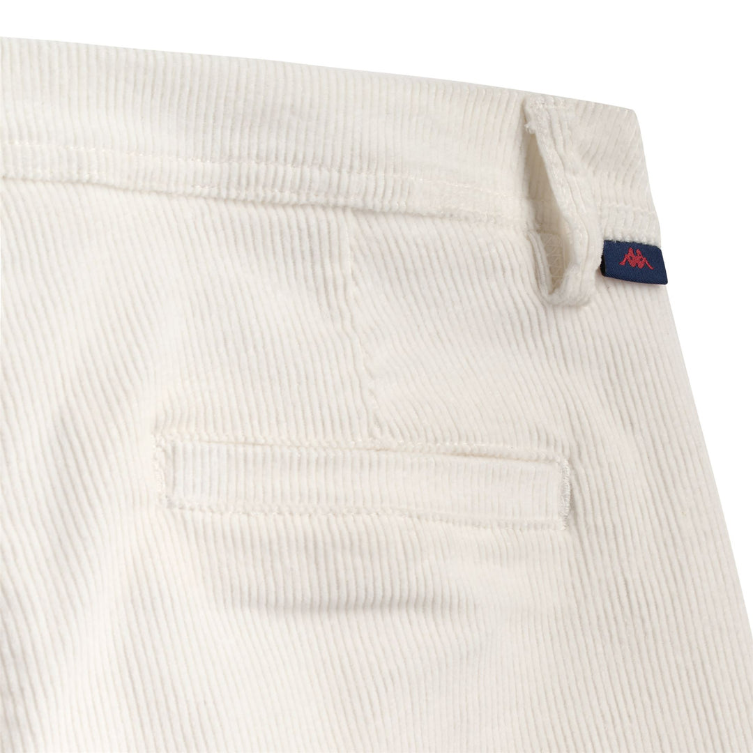 Pantaloni chino slim fit da donna in velluto a coste elasticizzato bianco main